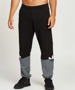 Adidas Originals Adicolor Sliced Trefoil Sweat Pants Black & Blue Oxide