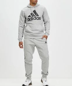 Adidas Performance Essentials Fleece Tapered Cuff 3-Stripes Pants Medium Grey Heather & Black -Men's Pants Online Shop http3A2F2Fstatic.theiconic.com .au2Fp2Fadidas performance 3605 5732921 5