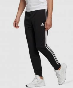 Adidas Performance Essentials French Terry Tapered Cuff 3-Stripes Pants Black / White