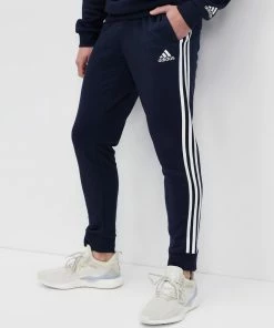Adidas Performance Essentials French Terry Tapered Cuff 3-Stripes Pants Legend Ink & White