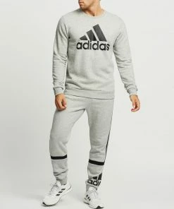 Adidas Performance Essentials Logo Colourblock Cuff Pants Medium Grey Heather -Men's Pants Online Shop http3A2F2Fstatic.theiconic.com .au2Fp2Fadidas performance 9087 2270321 5