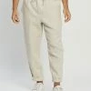AERE Linen Pull On Pants Oatmeal