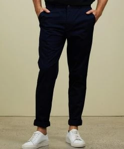 AERE Organic Slim Stretch Chinos Navy
