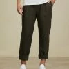 AERE Linen Pull-On Pants Khaki