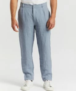 AERE Linen Pleated Pants Pale Blue