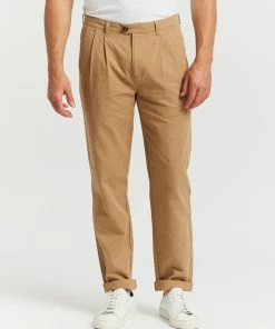 AERE Organic Cotton Pleated Chino Pants Desert