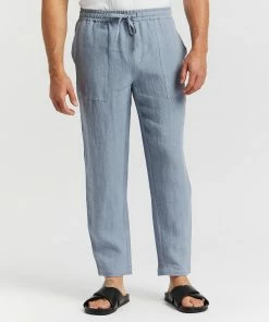 AERE Linen Pull On Pants Pale Blue