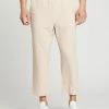 AERE Ramie Wide Cropped Pants Sand