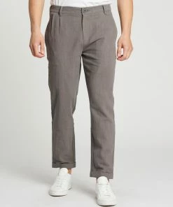 AERE Ramie Pleated Pants Charcoal