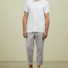 AERE Stripe Linen Pull On Pants Sand
