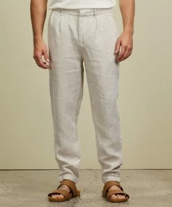 AERE Linen Pleated Pants Oat