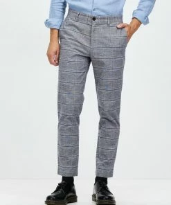 Ben Sherman Heritage Check Slim Taper Trousers Steel