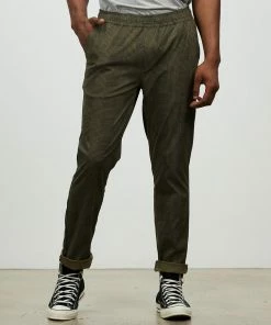 Brixton Choice E-Waist Taper X Pants Military Olive Plaid