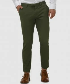 Brooksfield Tapered Stewart Tailored Chinos Khaki