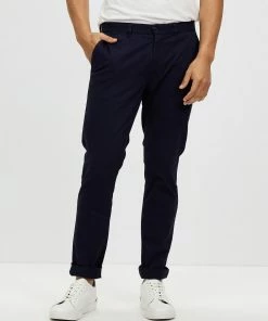 Calvin Klein Slim Fit Sateen Chino Blue