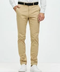 Calvin Klein Slim Garment Dye Belted Chinos Travertine