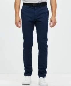 Calvin Klein Slim Garment Dye Belted Chinos Calvin Navy