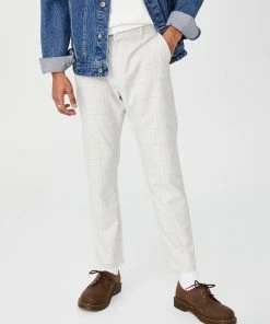 Cotton On Oxford Trousers Grey & Pink Check