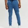 Everloom Robbie Cargo Denim Joggers Bold Blue