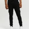 Everloom Robbie Cargo Denim Joggers Black