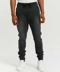 Everloom Zayne Denim Joggers Washed Black