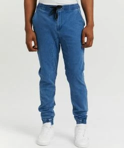 Everloom Zayne Denim Joggers Bold Blue