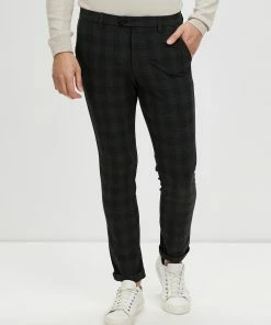 Jack & Jones Marco Connor 773 Check Pants Dark Grey Check