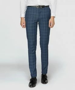 Jack London Richards Suit Pants Blue Check