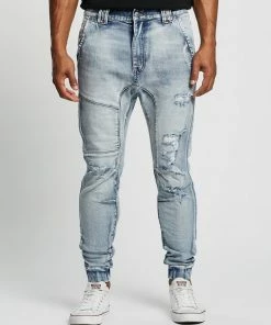 Kiss Chacey Spartan Denim Joggers Worn'N'Torn