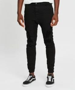 Kiss Chacey Hydra Denim Joggers Jet Black