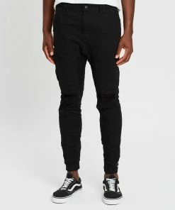Kiss Chacey Spartan Denim Joggers Jet Black