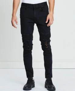 Kiss Chacey Biker Jeans Jet Black