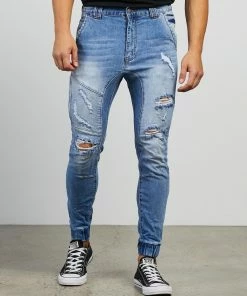 Kiss Chacey Spartan Denim Joggers Horizon Blue