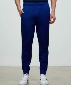 Lacoste Run-Resistant Pique Track Pants Blue & Navy Blue