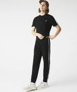 Lacoste Tape Fleece Track Pants Black, Black & Black
