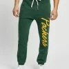 Majestic NFL Script Baggy Track Pants Green Bay Packers Bottle Green