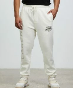 Mitchell & Ness Tonal Bleach Logo Tracks Lakers White