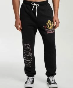 Mitchell & Ness Bulls Champs Trophy Track Pants Faded Black