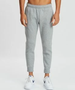 Nike Club Fleece Jogger Pants ​Dark Grey Heather, Matte Silver & White