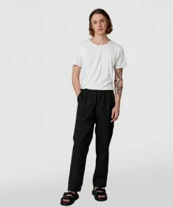 Nique Noah Elastic Waist Cotton Tencel Pants Black