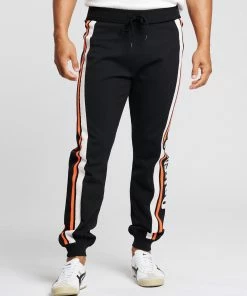 Onitsuka Tiger Knit Pants - Men's Neon Orange & Black