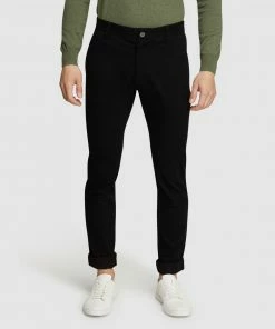Oxford Stretch Skinny Organic Cotton Chinos Black