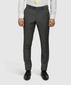 Oxford Auden Wool Suit Trousers Charcoal