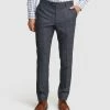Oxford Auden Wool Stretch Check Suit Pants Grey/blue