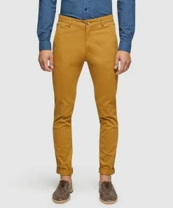 Oxford Danny Casual Organic Cotton Chinos Camel