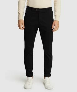 Oxford Luka Stretch Organic Cotton Chinos Black