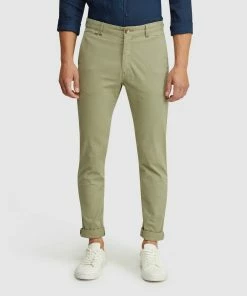 Oxford Danny Casual Organic Cotton Chinos Sage