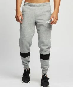 Puma Essentials+ Colour Block Sweatpants Medium Grey Heather