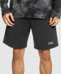Quiksilver Knit Training 18" Tracksuit Shorts For Men BLACK HEATHER
