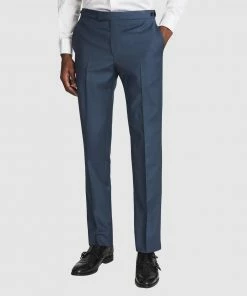 REISS Plain Weave Mixer Trousers Blue